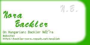 nora backler business card